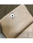 CHANEL Small Coco Handle Handbag in Peach Caviar with Shoulder Strap – Light Gold Hardware (31 Series – Year 2021)