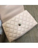 CHANEL Small Coco Handle Handbag in Peach Caviar with Shoulder Strap – Light Gold Hardware (31 Series – Year 2021)