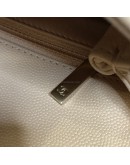 CHANEL Small Coco Handle Handbag in Peach Caviar with Shoulder Strap – Light Gold Hardware (31 Series – Year 2021)