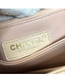 CHANEL Small Coco Handle Handbag in Peach Caviar with Shoulder Strap – Light Gold Hardware (31 Series – Year 2021)