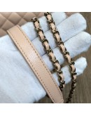 CHANEL Small Coco Handle Handbag in Peach Caviar with Shoulder Strap – Light Gold Hardware (31 Series – Year 2021)