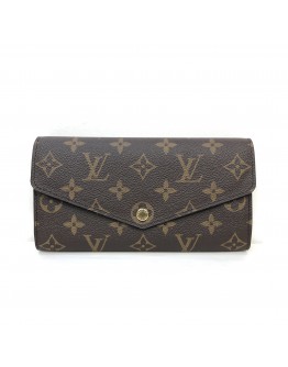 LOUIS VUITTON Monogram Sarah Long Flap Wallet in Brown Inner – GHW