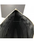 YVES SAINT LAURENT Monogram Large Chevron Quilted Clutch in Black – GHW (Document Case Holder)