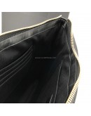 YVES SAINT LAURENT Monogram Large Chevron Quilted Clutch in Black – GHW (Document Case Holder)