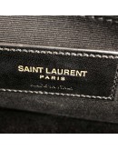 YVES SAINT LAURENT Monogram Large Chevron Quilted Clutch in Black – GHW (Document Case Holder)