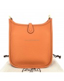 HERMES Mini Evelyne 16 in Orange Taurillon Clemence with Shoulder Strap – GHW (Stamp B - Year 2023)