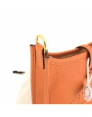 HERMES Mini Evelyne 16 in Orange Taurillon Clemence with Shoulder Strap – GHW (Stamp B - Year 2023)